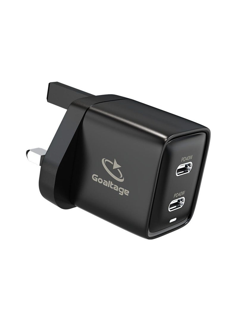 جولتيج شاحن حائط فائق السرعة من نوع GaN ثنائي المنافذ بقوة 40 واط من Goaltage - موديل CH05 - Image 1